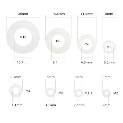 White nylon flat washer White nylon flat washer