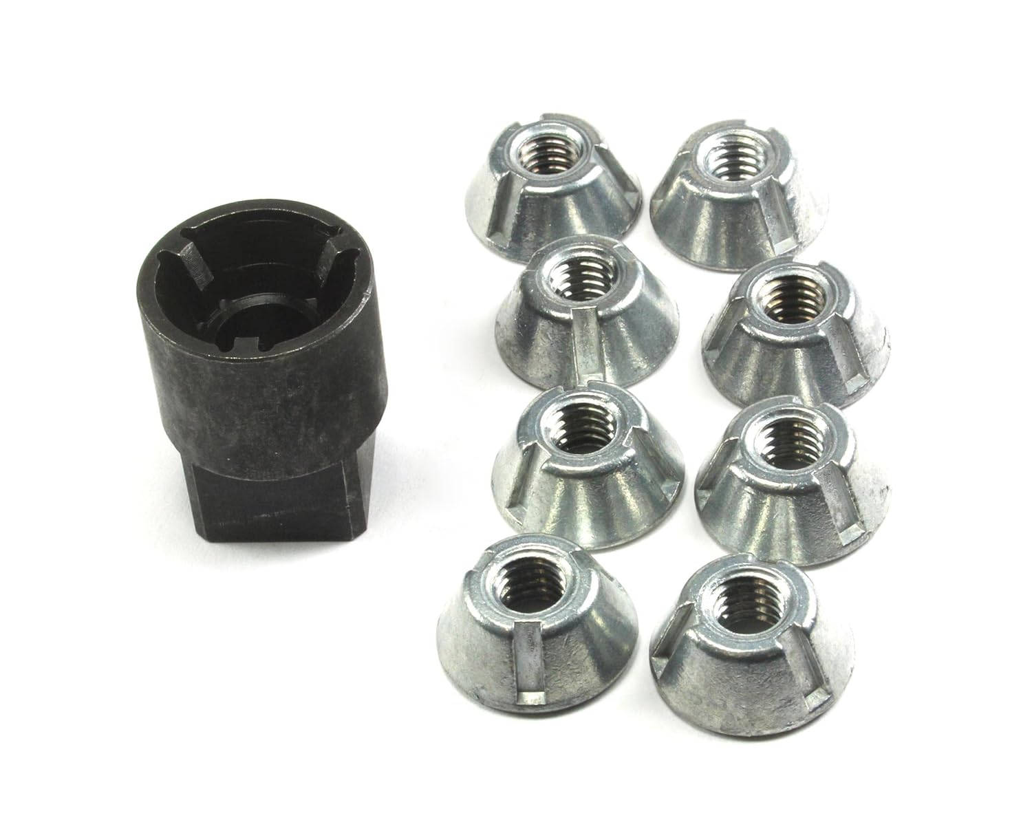 Tamper-proof three-slot nut107