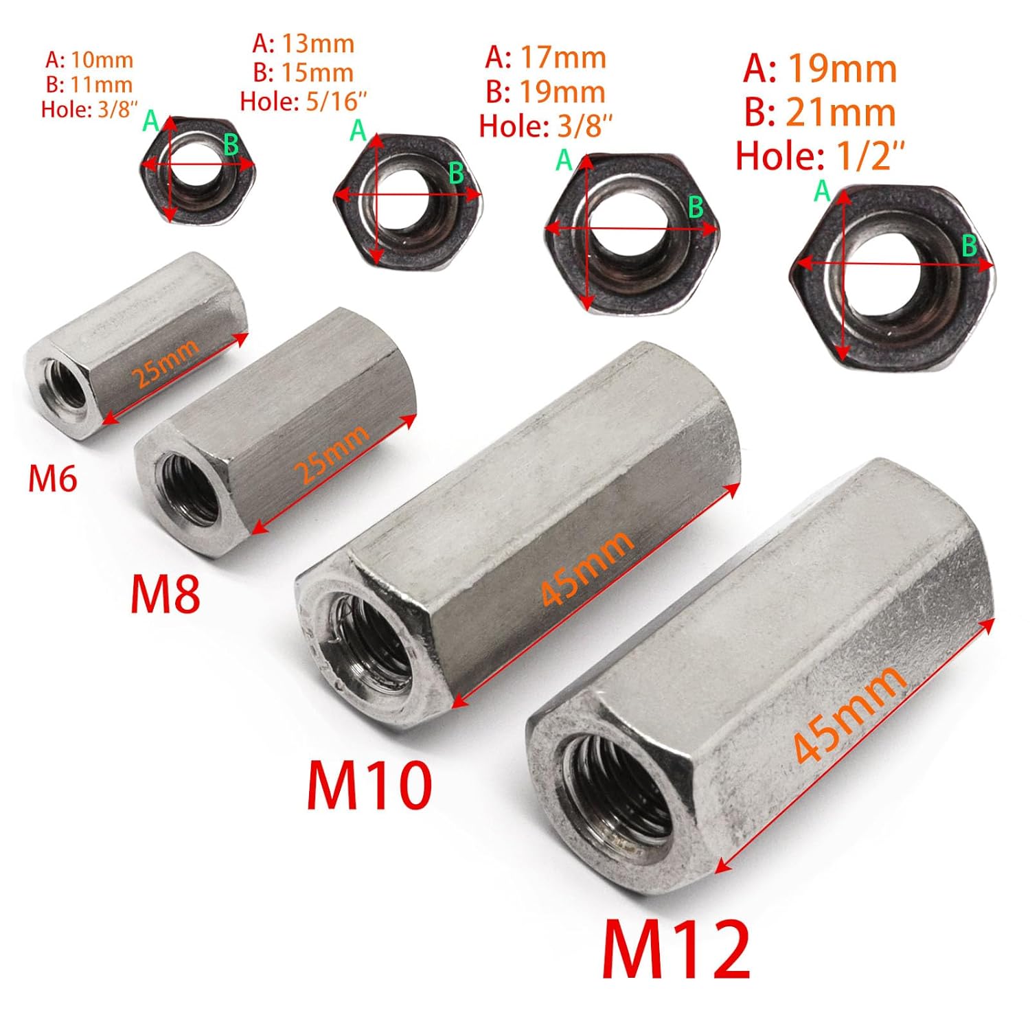 Metric Coupling Nuts109 Metric Coupling Nuts109