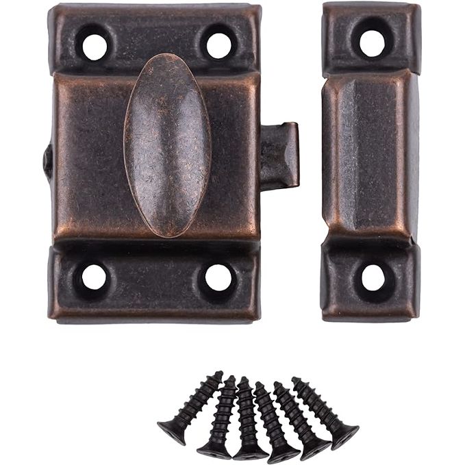 Stamped Antique Copper Bronze Cabinet Door Latch384001