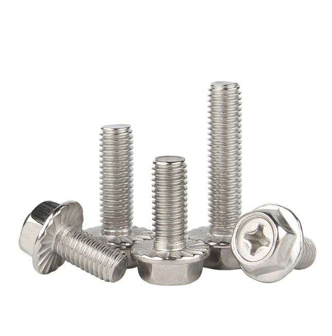 Stainless steel hexagonal toothed flange bolt